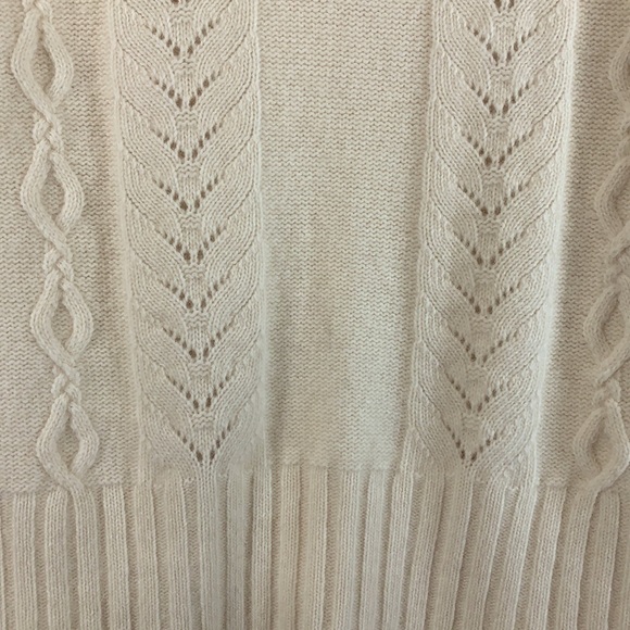 Jillian Jones Sweater Cardigan L Cream Cable Knit Angora Rabbit Hair Lamb's Wool - Picture 11 of 12